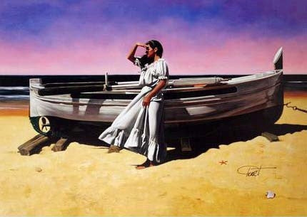 Looking Out Gabriel Picart Mixed Media Canvas Print Artist Hand Signed and Numbered