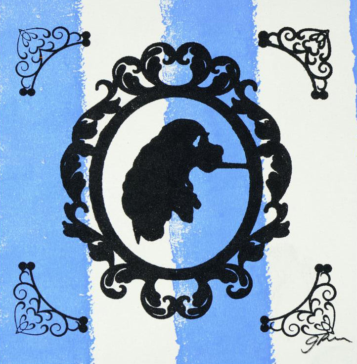 Lady and the Tramp Gail Rodgers Acrylic Silkscreen Painting on Canvas from her Mirror Mirror Series Artist Hand Signed