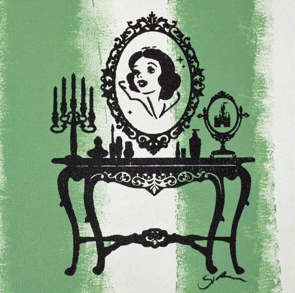 Snow White Gail Rodgers Acrylic Silkscreen Painting on Canvas from her Mirror Mirror Series Artist Hand Signed
