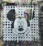 Mickey Mouse Gail Rodgers Acrylic Silkscreen Painting on Canvas Artist Hand Signed
