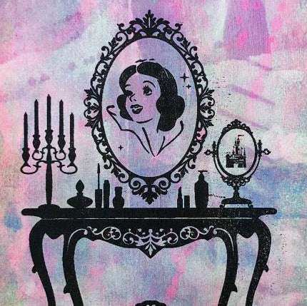 Snow White Gail Rodgers Acrylic Silkscreen Painting on Canvas from her Mirror Mirror Series Artist Hand Signed