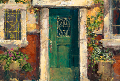 Green Door in Naples James Coleman Gallery Proof Canvas Giclée Print Artist Hand Signed GP Numbered and Framed
