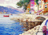 Antibes Remembered Howard Behrens Hand Embellished Canvas Giclée Print Bearing Artist Authorized Signature and Numbered