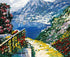 The Road to Positano Howard Behrens Hand Embellished Canvas Serigraph Print Artist Hand Signed and Numbered