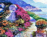 Near Amalfi Hand Embellished Canvas Artist Proof Giclée Print Artist Hand Signed and AP Numbered