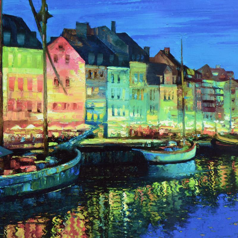 As Night Falls Copenhagen Howard Behrens Canvas Giclée Numbered with Artist Authorized Signature