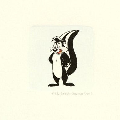 Pepe Le Pew Warner Bros Looney Tunes Hand Tinted Color Etching Numbered Framed