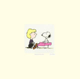 Schroeder and Snoopy Peanuts Hand Tinted Color Etching Numbered