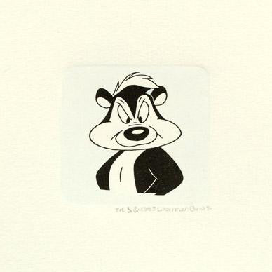 Pepe Le Pew Warner Bros Looney Tunes Hand Tinted Color Etching Numbered