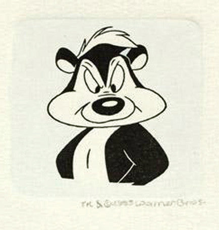 Pepe Le Pew Warner Bros Looney Tunes Hand Tinted Color Etching Numbered