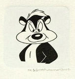 Pepe Le Pew Warner Bros Looney Tunes Hand Tinted Color Etching Numbered Framed