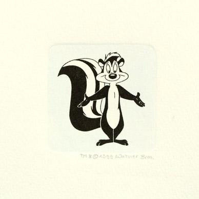 Pepe Le Pew Warner Bros Looney Tunes Hand Tinted Color Etching Numbered