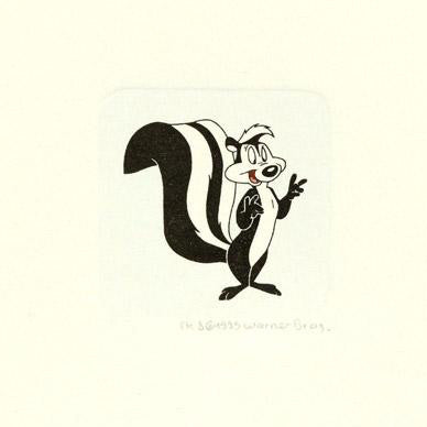 Pepe Le Pew Warner Bros Looney Tunes Hand Tinted Color Etching Numbered