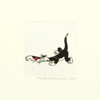 Sylvester the Cat Warner Bros Looney Tunes Hand Tinted Color Etching Set with Matching Edition Numbers