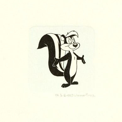 Pepe Le Pew Warner Bros Looney Tunes Hand Tinted Color Etching Numbered