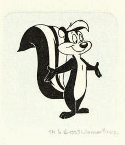 Pepe Le Pew Warner Bros Looney Tunes Hand Tinted Color Etching Numbered