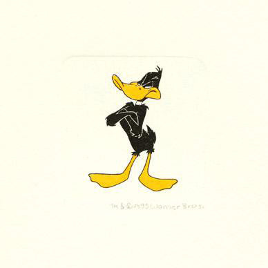 Daffy Duck Warner Bros Animation Hand Tinted Color Etching Numbered