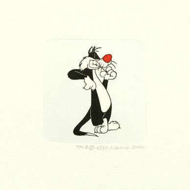 Sylvester the Cat Warner Bros Hand Tinted Color Etching Numbered