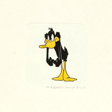 Daffy Duck Warner Bros Hand Tinted Color Etching Numbered