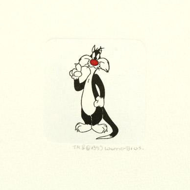 Sylvester the Cat Warner Bros Hand Tinted Color Etching Numbered