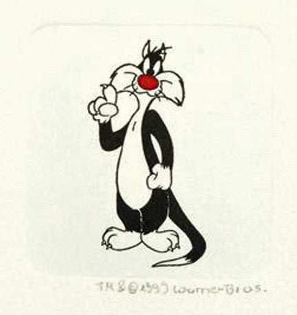 Sylvester the Cat Warner Bros Hand Tinted Color Etching Numbered