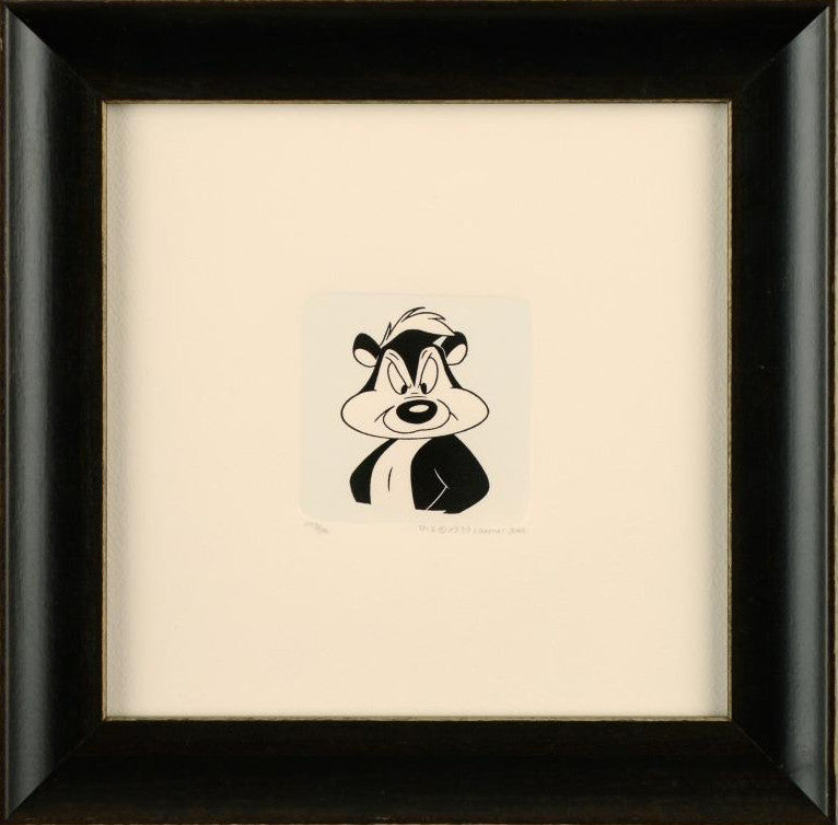 Pepe Le Pew Warner Bros Looney Tunes Hand Tinted Color Etching Numbered Framed