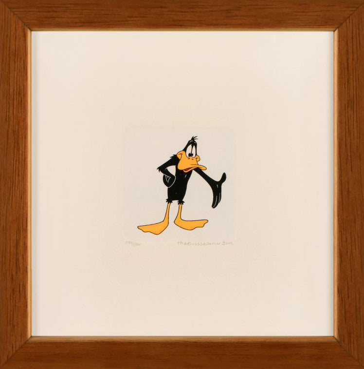 Daffy Duck Warner Bros Hand Tinted Color Etching Numbered and Framed