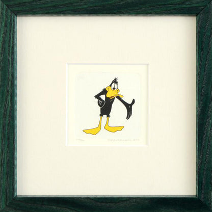 Daffy Duck Warner Bros Hand Tinted Color Etching Numbered Custom Framed