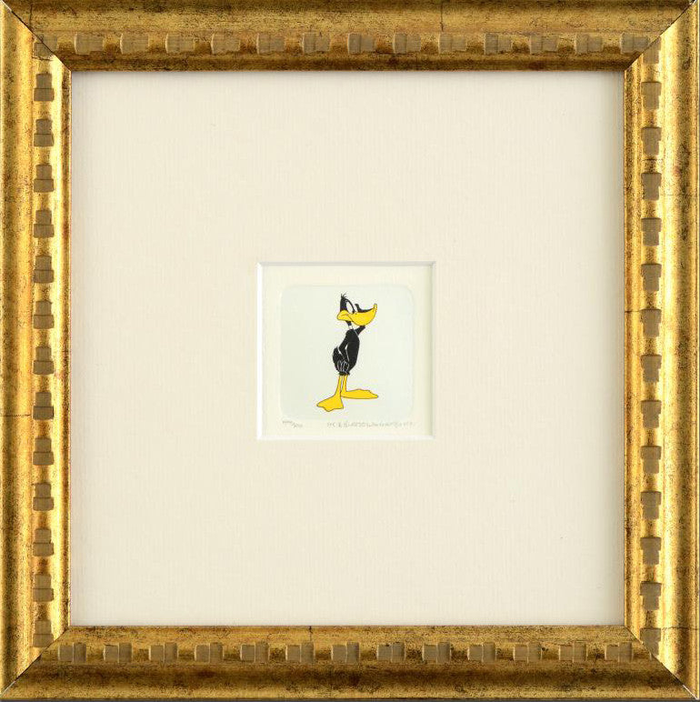 Daffy Duck Warner Bros Looney Tunes Hand Tinted Color Etching Framed