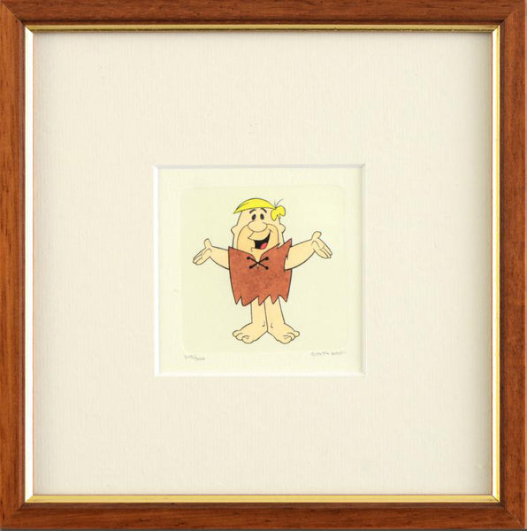 Barney Rubble Hanna Barbera Hand Tinted Color Etching Numbered Licensed by Universal Studios Framed