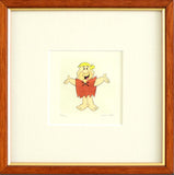 Barney Rubble Hanna Barbera Flintstones Hand Tinted Color Etching Numbered and Framed