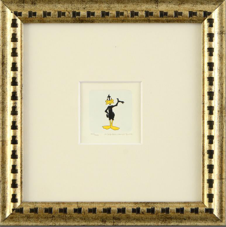 Daffy Duck Warner Bros Hand Tinted Color Numbered Etching Custom Framed