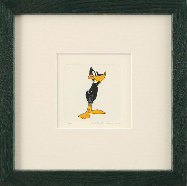 Daffy Duck Warner Bros Hand Tinted Color Etching Numbered and Framed