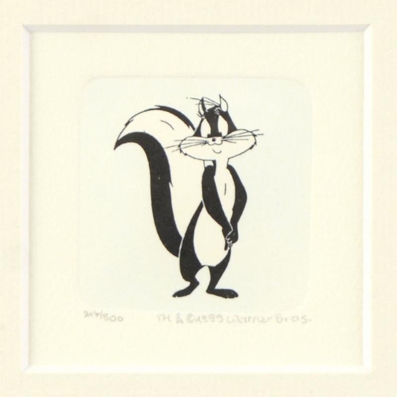 Penelope Pussycat Warner Bros Looney Tunes Hand Tinted Color Etching Numbered Framed