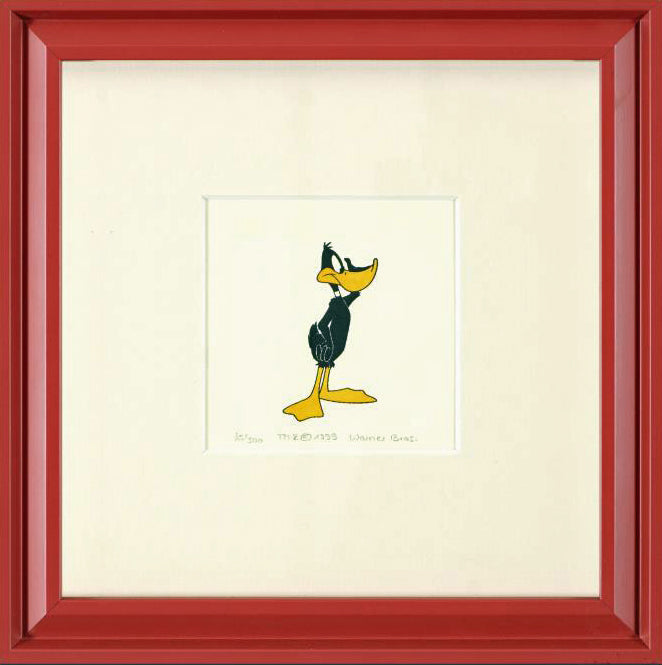 Daffy Duck Warner Bros Looney Tunes Hand Tinted Color Etching Framed