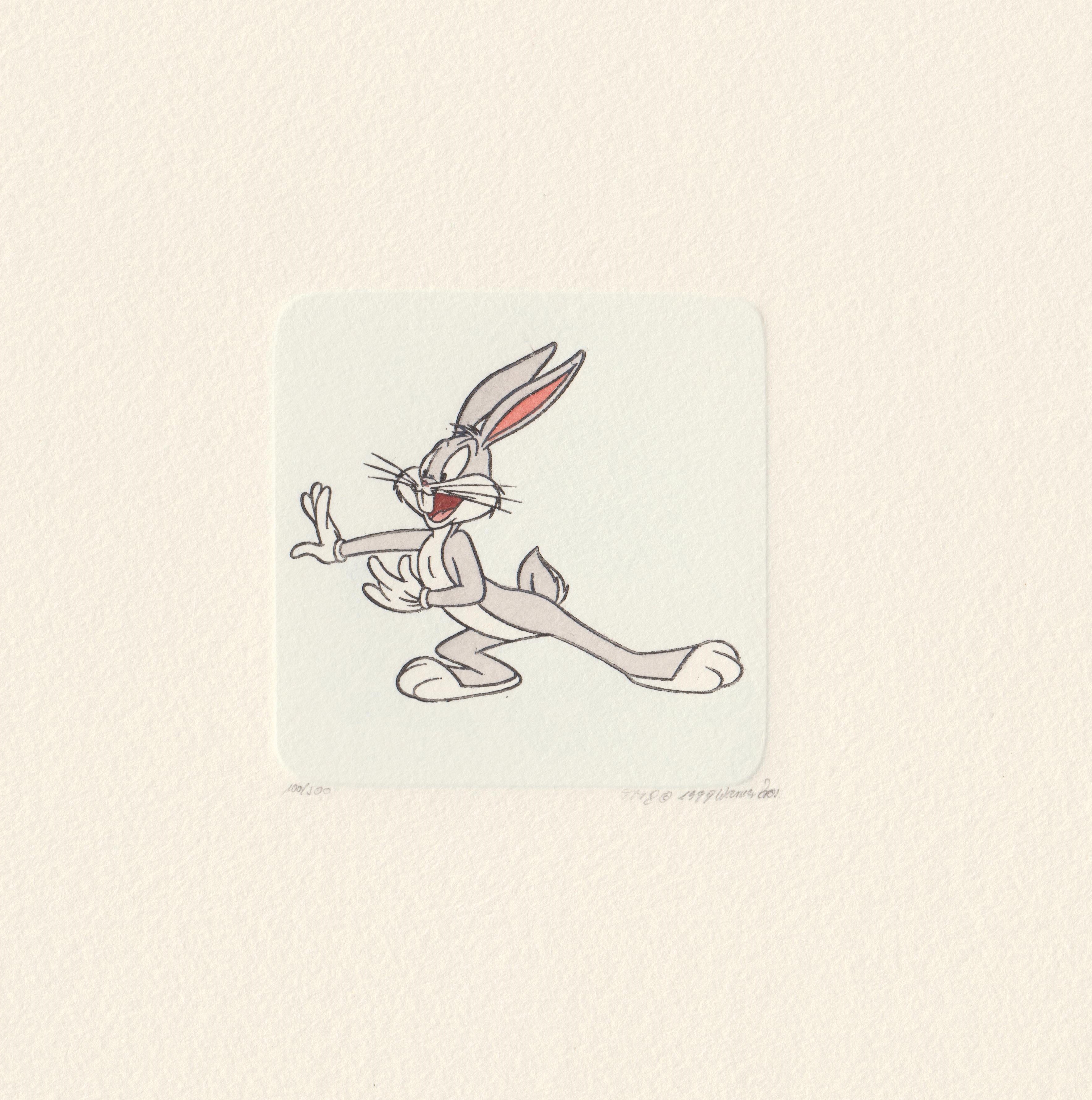 Bugs Bunny Warner Bros Hand Tinted Color Etching Numbered