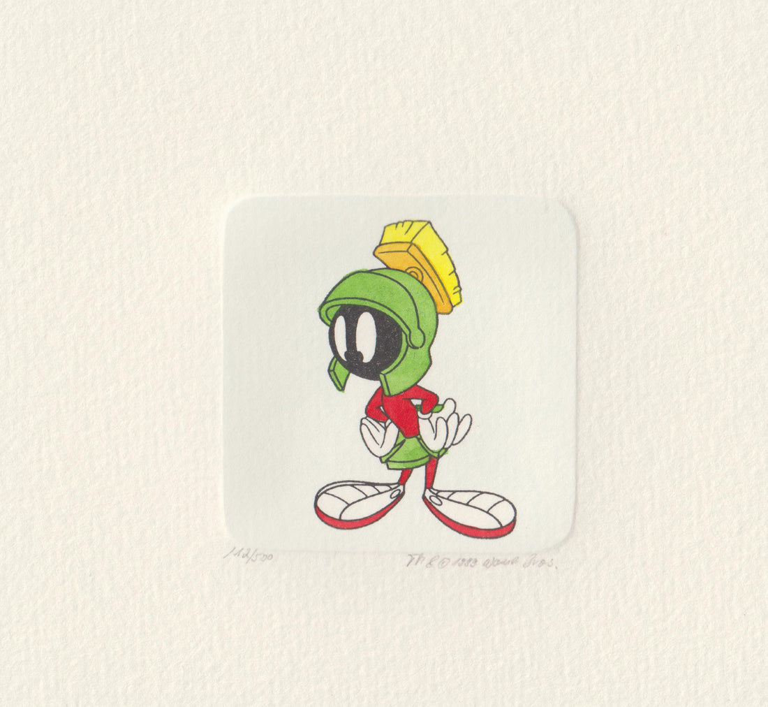 Marvin the Martian Warner Bros Hand Tinted Color Etching Numbered