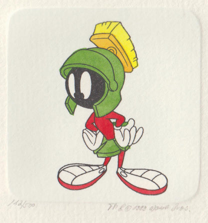 Marvin the Martian Warner Bros Hand Tinted Color Etching Numbered
