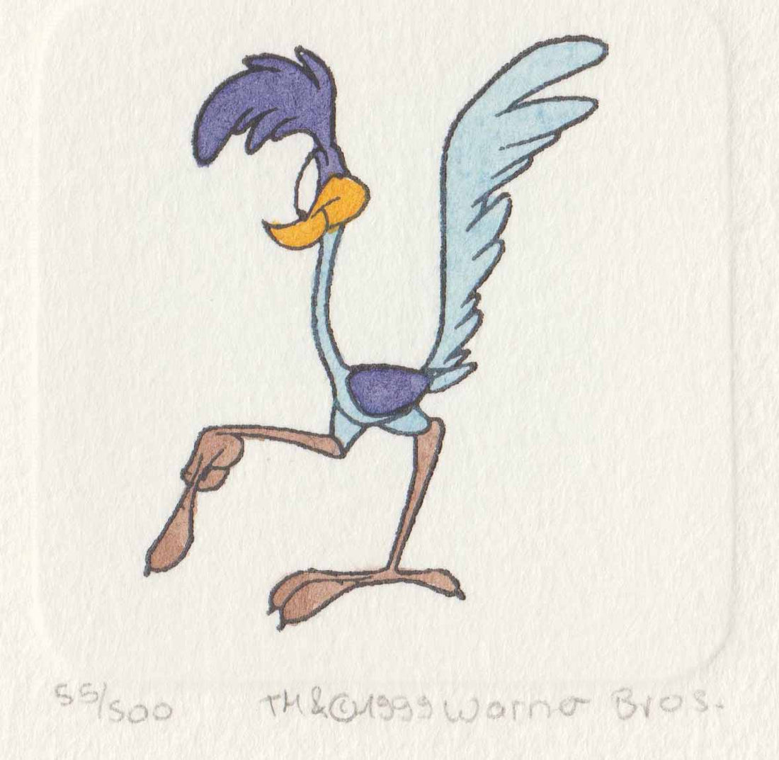 Road Runner Warner Bros Hand Tinted Color Etching Numbered