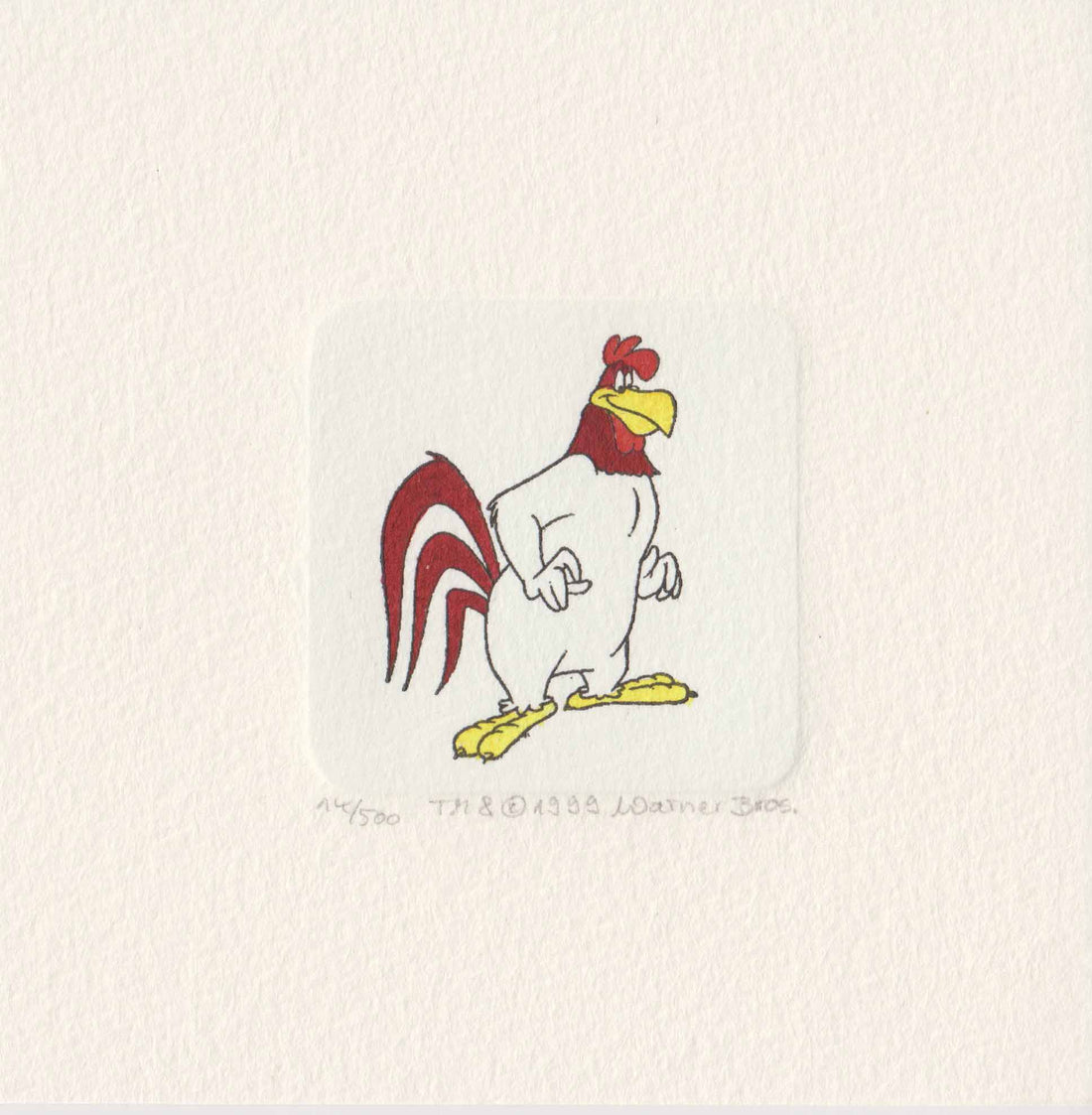 Foghorn Leghorn Warner Bros Hand Tinted Color Etching Numbered