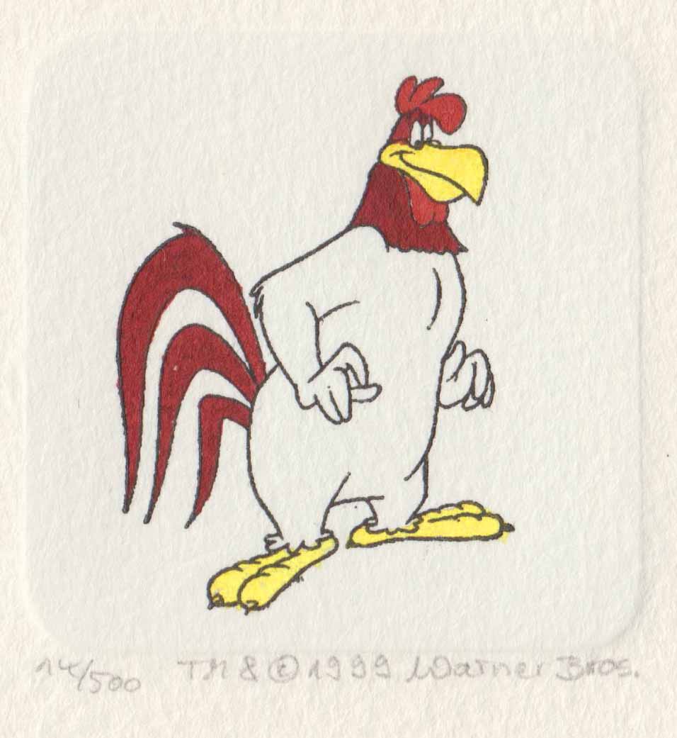 Foghorn Leghorn Warner Bros Hand Tinted Color Etching Numbered