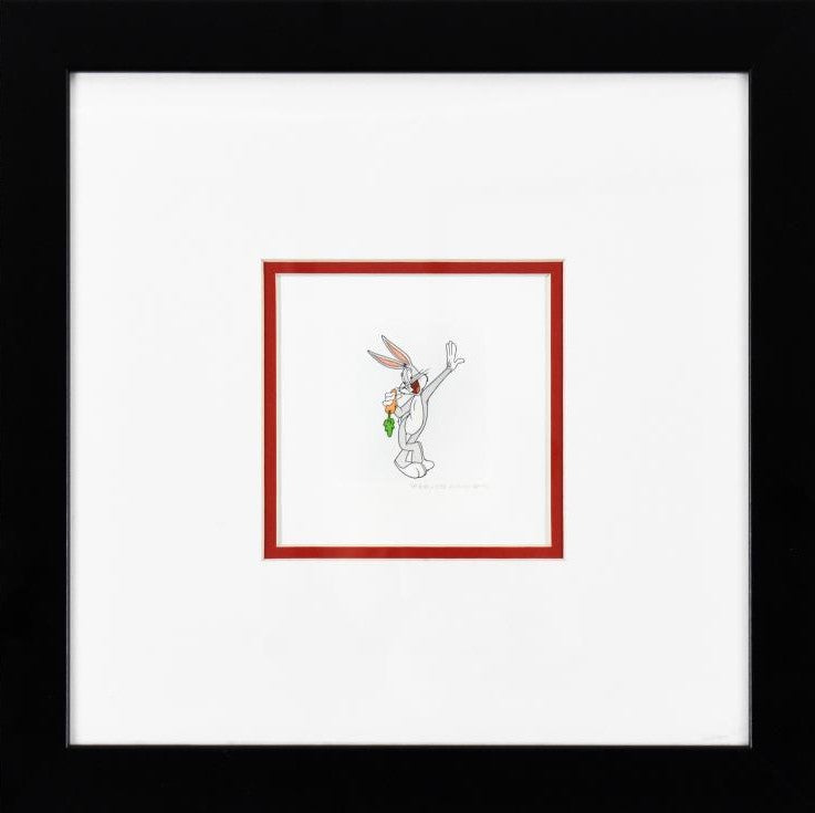 Bugs Bunny Warner Bros Hand Tinted Color Etching Numbered and Framed