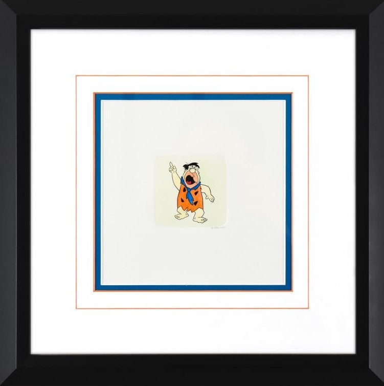 Fred Flintstone Hanna Barbera Hand Tinted Color Etching Numbered and Framed
