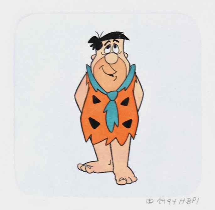 Fred Flintstone Hanna Barbera Hand Tinted Color Etching Numbered and Framed