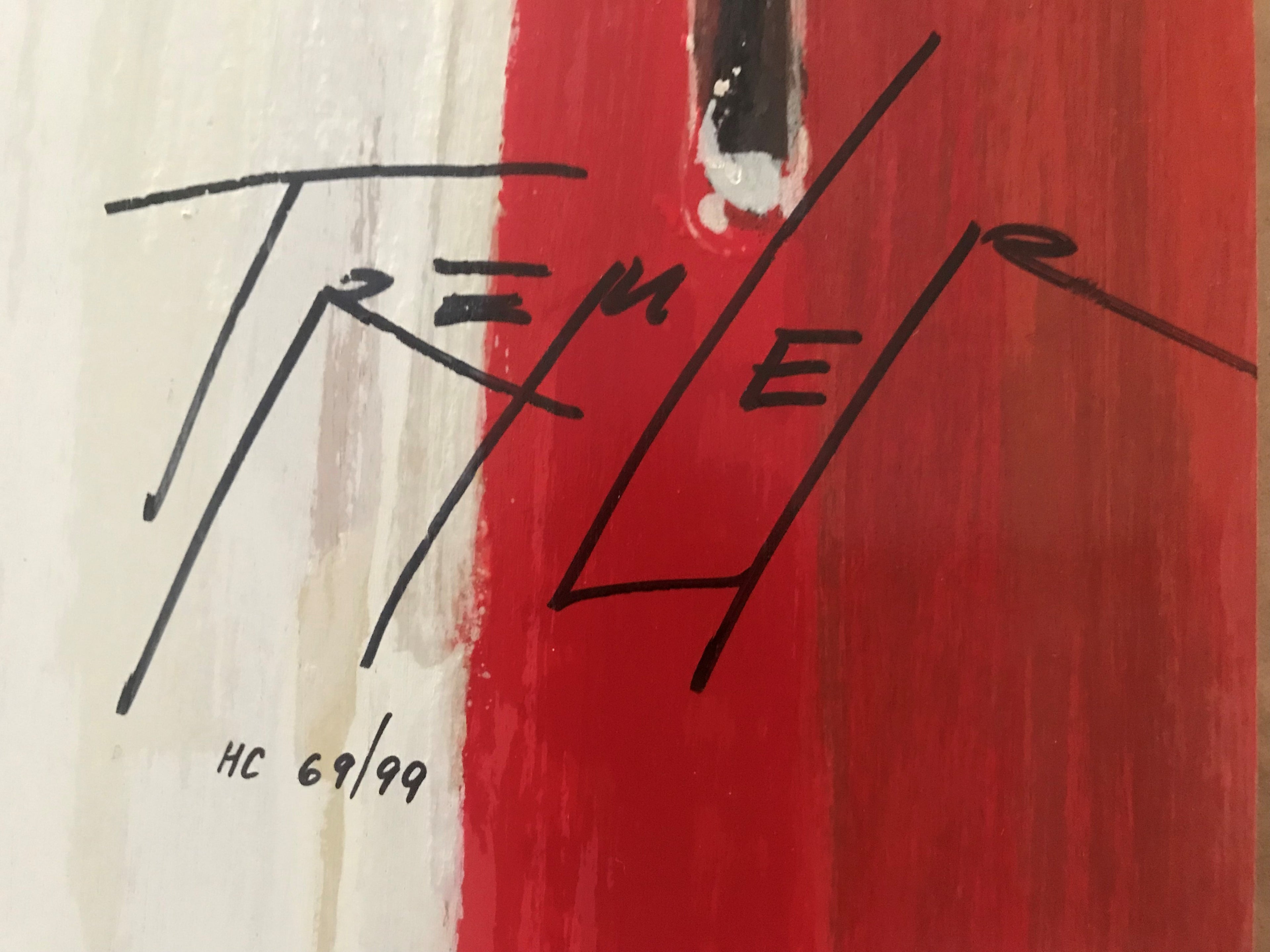 Piano in Red Yuri Tremler Hors Commerce Serigraph Print on Wood Panel Artist Hand Signed and HC Numbered