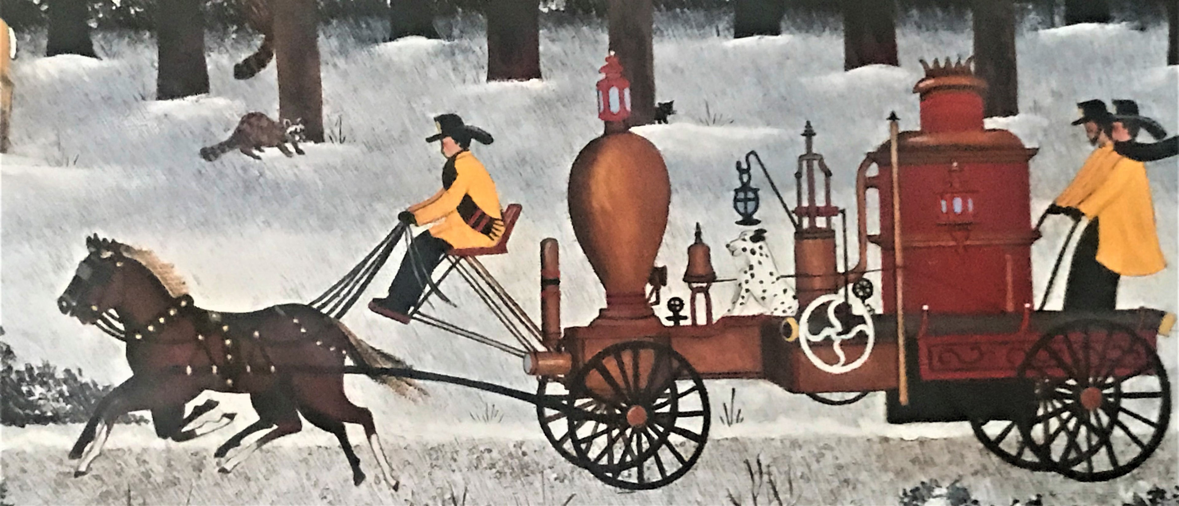 Dashing Through the Snow Jane Wooster Scott Lithograph Print Artist Hand Signed and Numbered