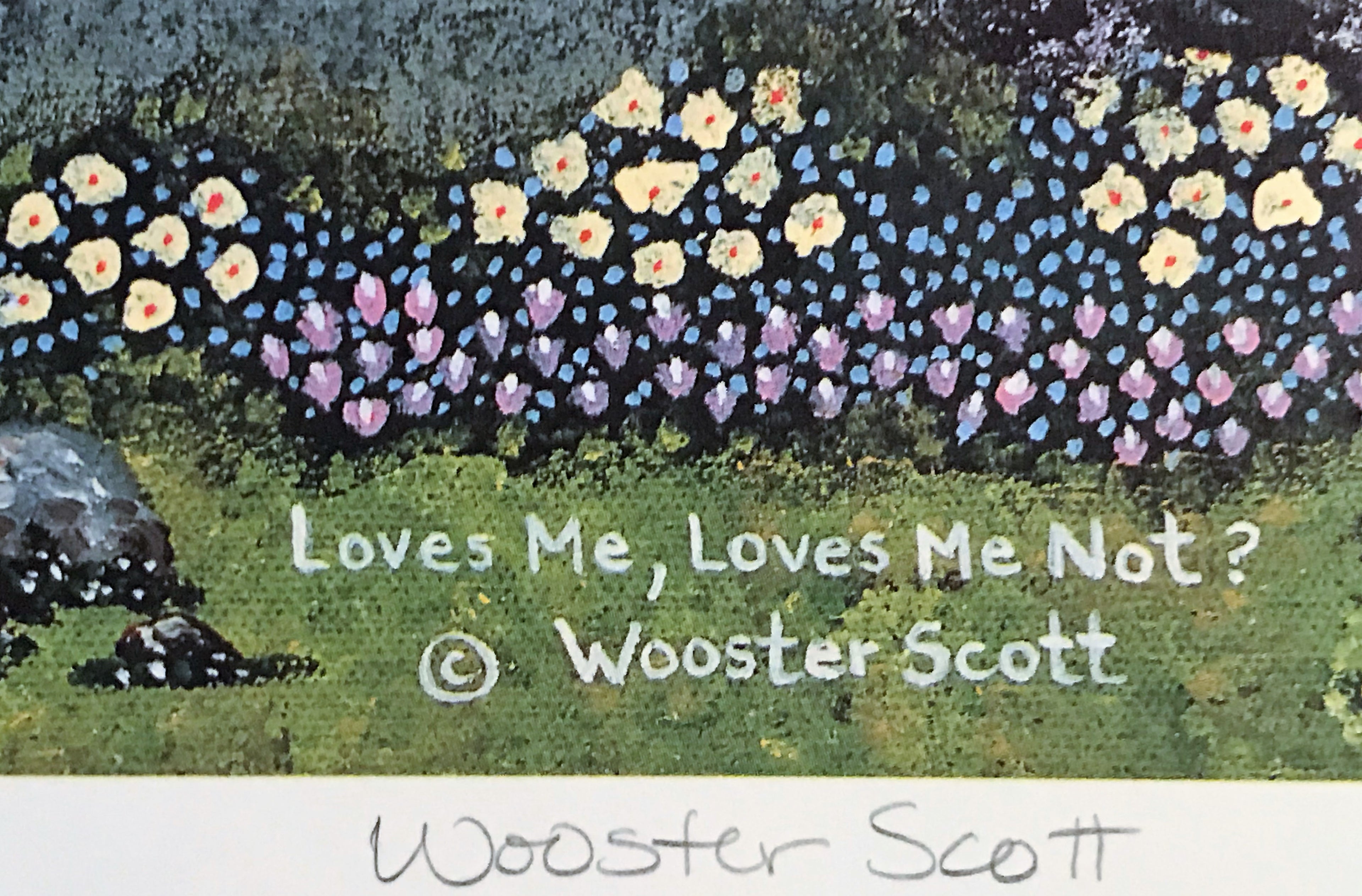 Loves Me Loves Me Not Jane Wooster Scott Lithograph Print Artist Hand Signed and Numbered