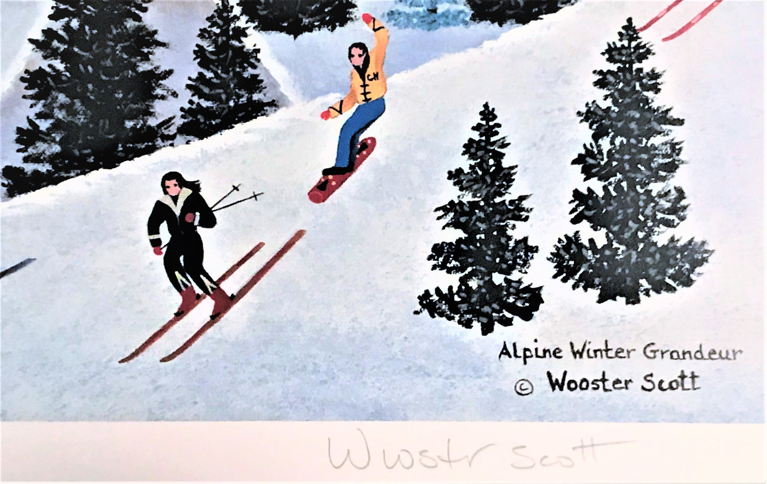 Alpine Winter Grandeur Jane Wooster Scott Lithograph Print Artist Hand Signed and Numbered