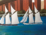 Beneath The Brooklyn Bridge Jane Wooster Scott Lithograph Print Artist Hand Signed and Numbered