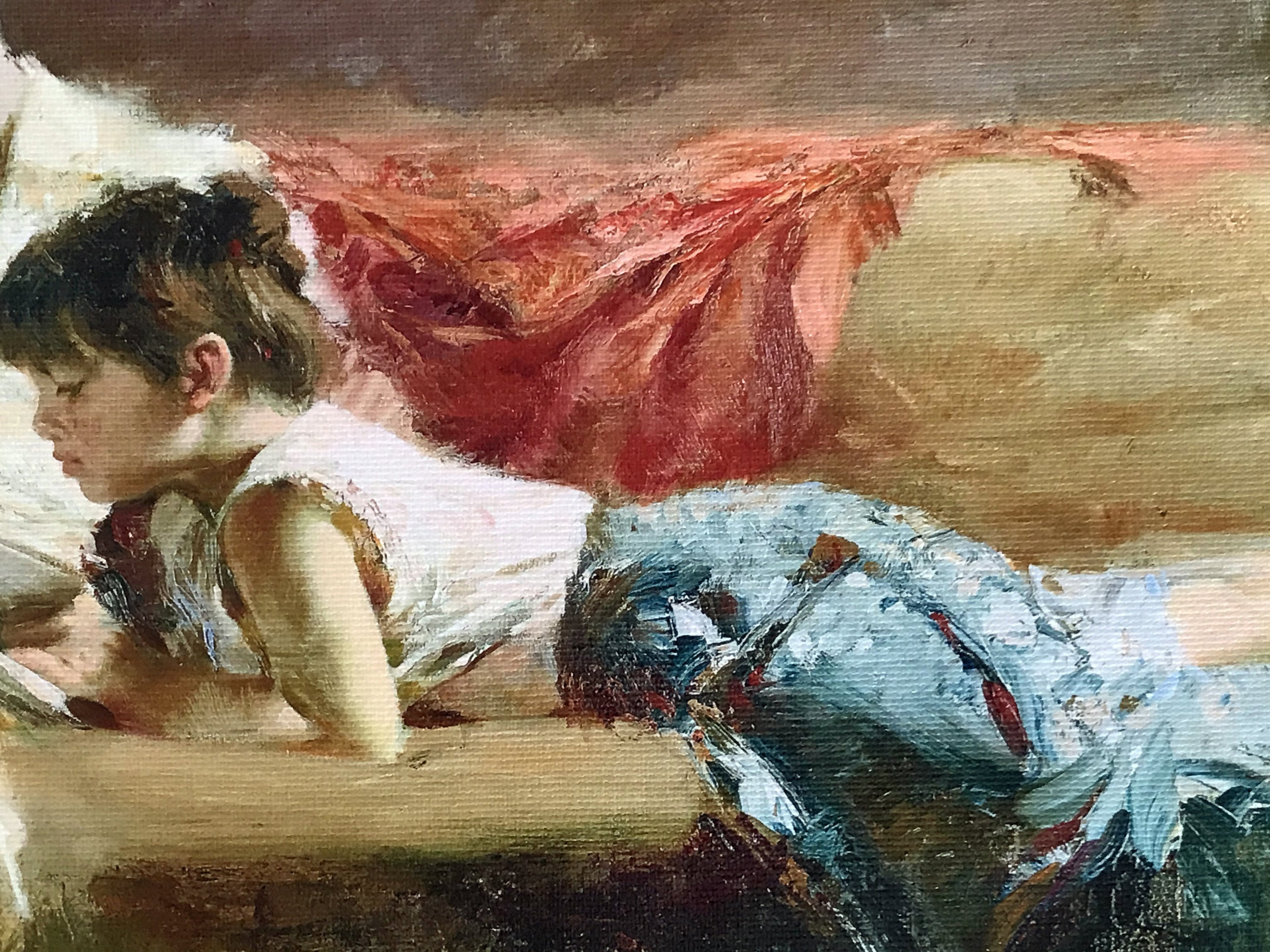 Late Night Reading Pino Daeni Canvas Giclée Print Artist Hand Signed and Numbered